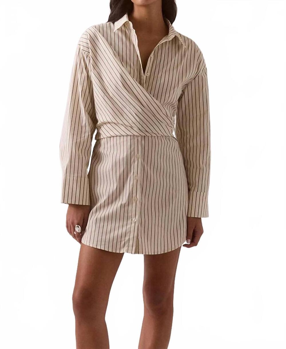 NEW SOVERE tavern shirt mini dress in latte